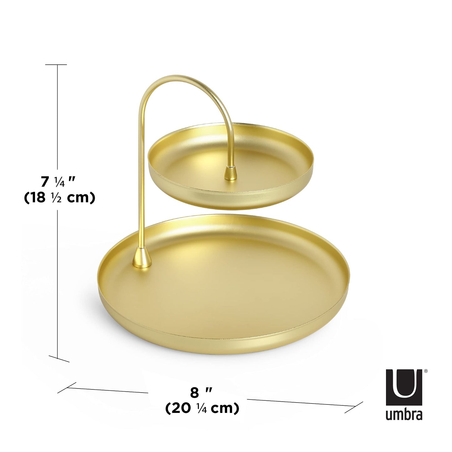 Umbra Poise Large, Double, Attractive Storage You Can Leave Out, Two-Tiered Jewelry Tray, Black