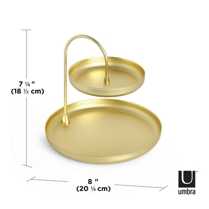 Umbra Poise Large, Double, Attractive Storage You Can Leave Out, Two-Tiered Jewelry Tray, Black