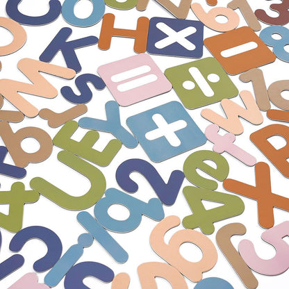 77 PCS Boho Magnetic Letters & Numbers Set, Uppercase & Lowercase Letters with Symbols, Full Magnetic Backing Decorative Fridge & Whiteboard Magnets, Earth Tone Home & Office Decor