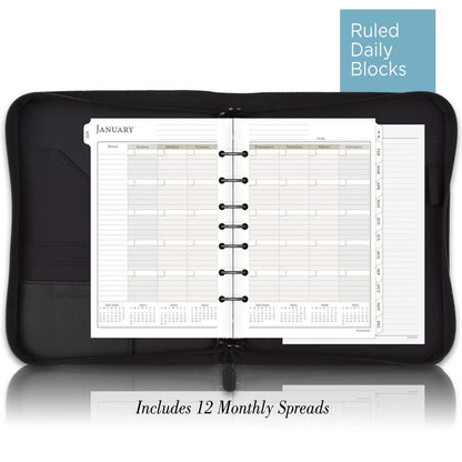 AT-A-GLANCE Genuine Leather Undated Starter Set, Desk Size, Black (031-0540-05)