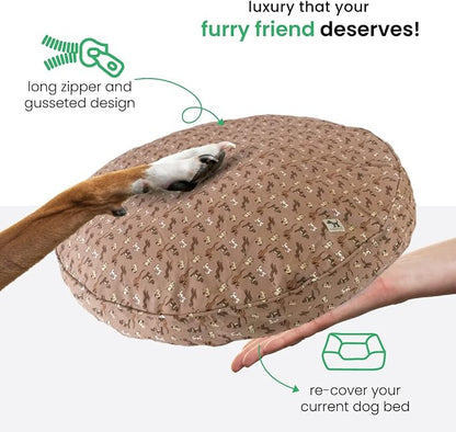 Molly Mutt Daysleeper Dog Bed Duvet Cover, GOTS-Certified 100% Organic Cotton Canvas Cover for Dog, Puppy, or Cat Bed, Durable, Washable, and Free of Harmful Chemicals, Round, 36"x5"