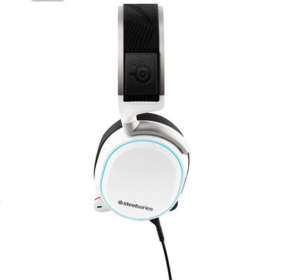 SteelSeries Arctis Pro + GameDAC Wired Gaming Headset - Certified Hi-Res Audio - Dedicated DAC and Amp - for PS5/PS4 and PC - White
