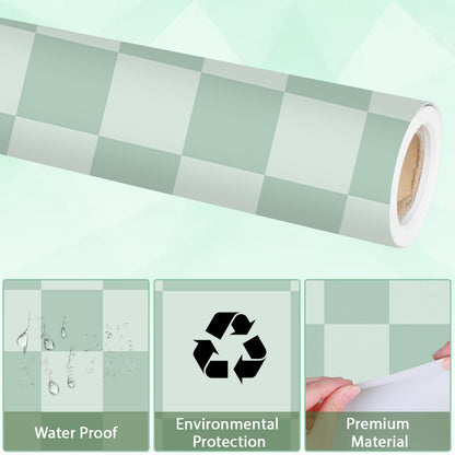 Green Checkered Bulletin Board Paper Roll Retro Hippie Green Bulletin Board Background Back to School Classroom Decor Poster for Art Craft DIY Project Home Office Spring Party Supplies 17.7inx20ft