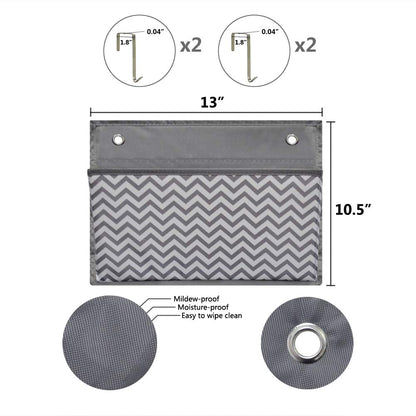 Eamay Wall Mount/Over Door File Hanging Storage Organizer - 4 Large Document Organizer Holder for School, Classroom, Home or Office Use, Wave Pattern