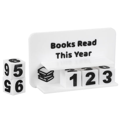 PATIKIL Books Read This Year Tracker, 3D Reading Challenge Counter Sign Library Bookshelf Decor Reading Challenge Number Up to 999 Books Gift for Reader Book Lovers Teachers, White