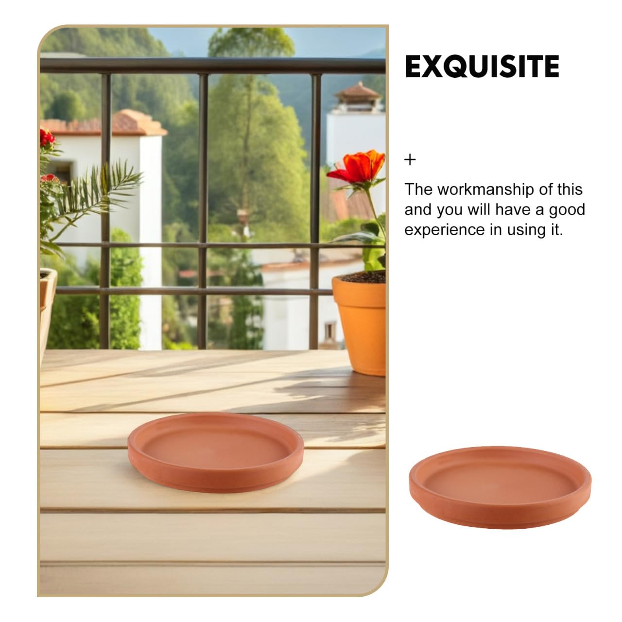 Healeved 10 Pcs Small Pottery Plant Saucers Without Drainage, 3in Terracotta Pot Saucer for Indoor Outdoor Planter Round Flower Pot Tray Holders for Gardening