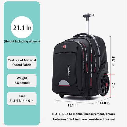 WMHYLYH Waterproof Rolling Backpack for Women and Men, Laptop Backpack with Wheels for Adults, Carry on Backpack with Large Wheels for Travel and Business Commuter (Black, 22inch)