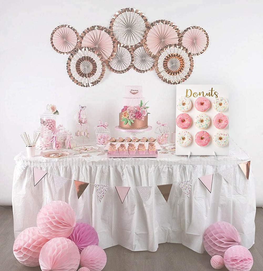 Donut Stand for Party, Wood Donut Bar Display Board Holds 9 Donuts