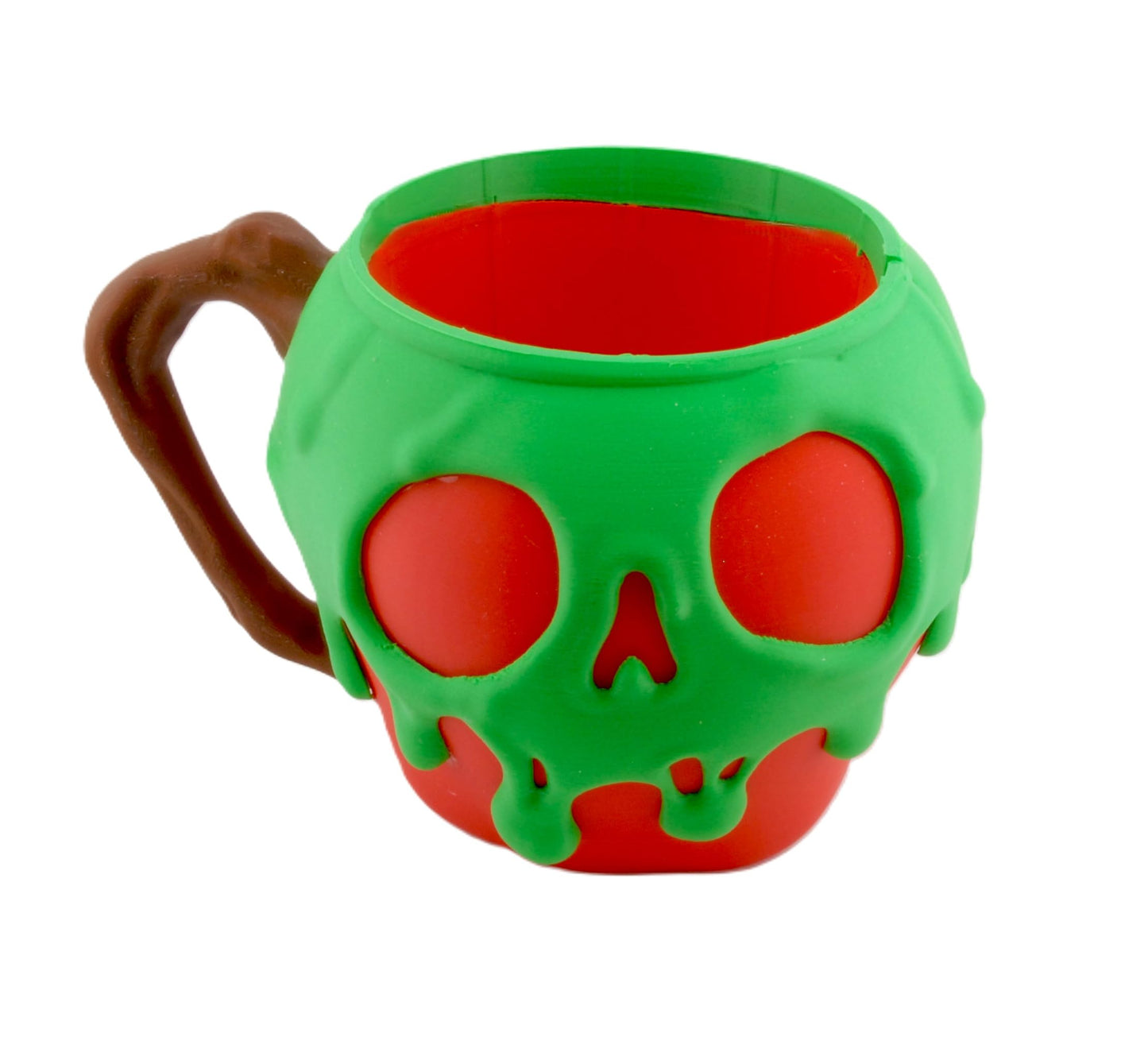 Fusion Layer 3D Poison Apple Ice Cream Pint Holder – Spooky Skull Design Mug Sleeve for 16 oz Ice Cream Containers – Ergonomic Handle – Halloween Gothic Dessert Cup Holder