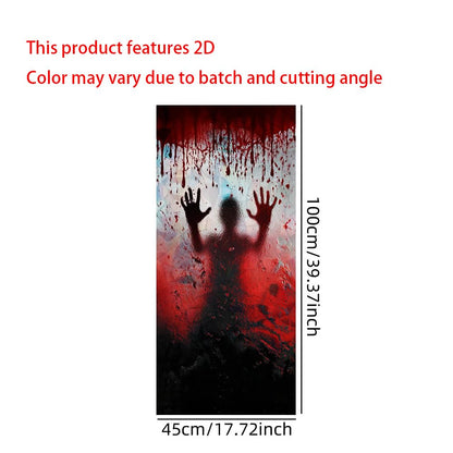 Cmialusie Bloody Hands Horror Scene Halloween Decor Window Film Window Privacy Film Glass Privacy Decals Living Room Sun Blocking Decor Removable Cling Stickers Window Stickers 17.3x39.3 Inch