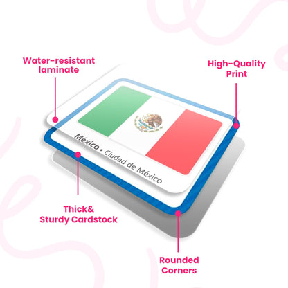 Menique Flags of the Americas Memory Matching Game – Spanish Edition – 70 Cards (35 Pairs) with Flags, Countries & Capitals – Educational Matching Game in Spanish for Kids and Adults