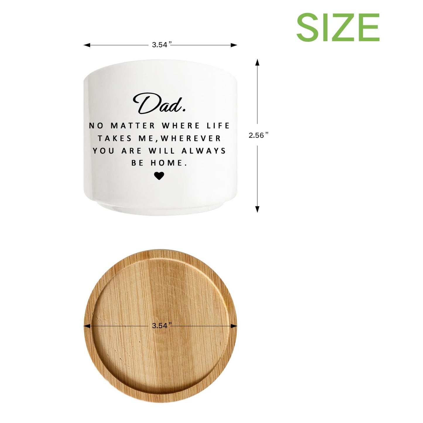 Arosedmo Succulent Planter Pot for Dad - Cute 3 Inch Plant Dad Gift from Daughter or Son with Bamboo Tray, Best Fathers Day Birthday Gardening Gifts for Dad, Grandpa, Husband