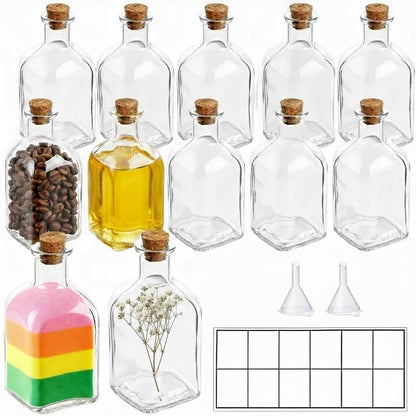 TBWIND 12 Pack 8oz Glass Potion Bottles with Cork