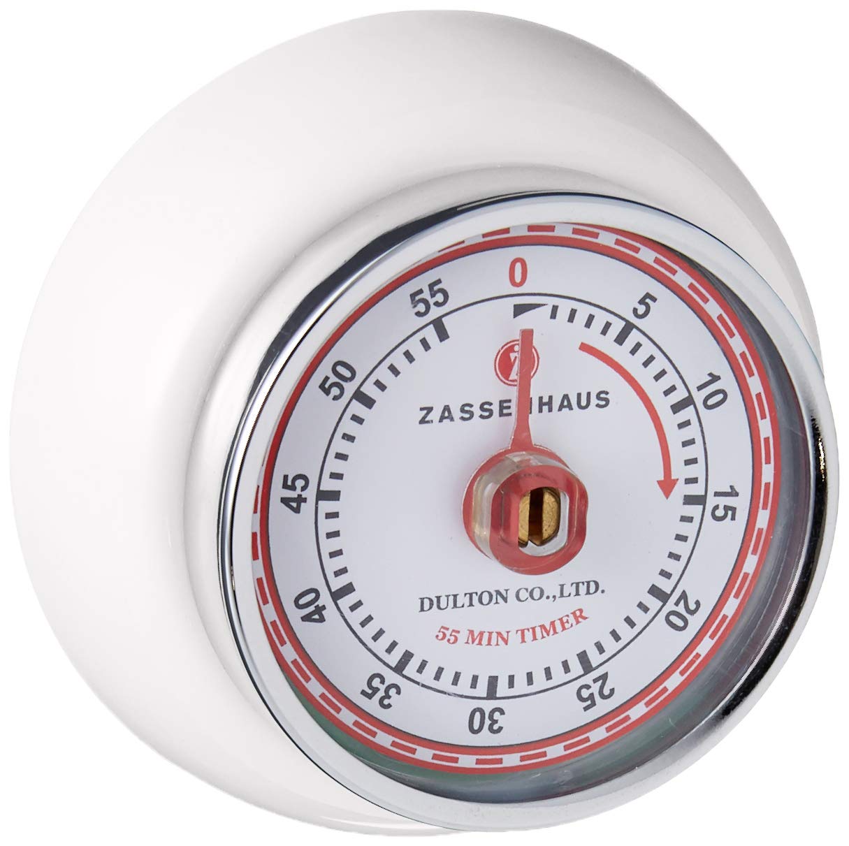 Zassenhaus Magnetic Retro Kitchen Timer, Classic Mechanical Cooking Timer (Black)