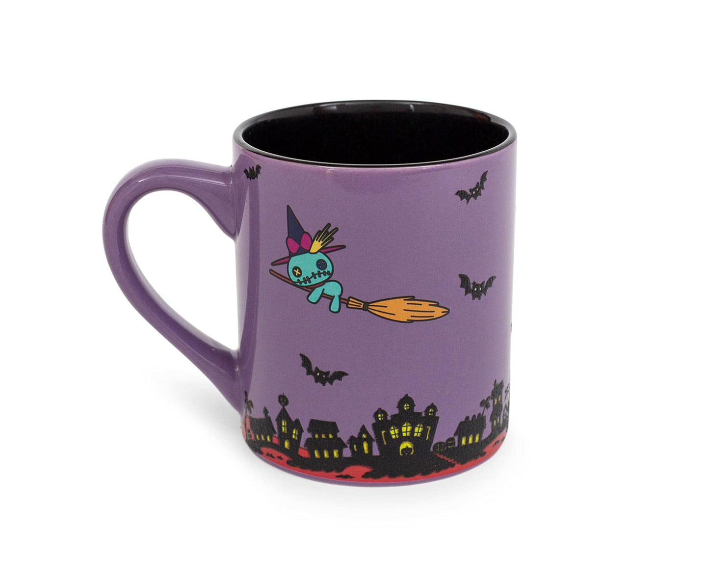 Lilo & Stitch Vampire Ceramic Glitter Mug | Official Disney Kitchen Accessories | Oversized Coffee Cup For Home Kitchen Bar Set | Halloween Gifts | Holds 14 Ounces