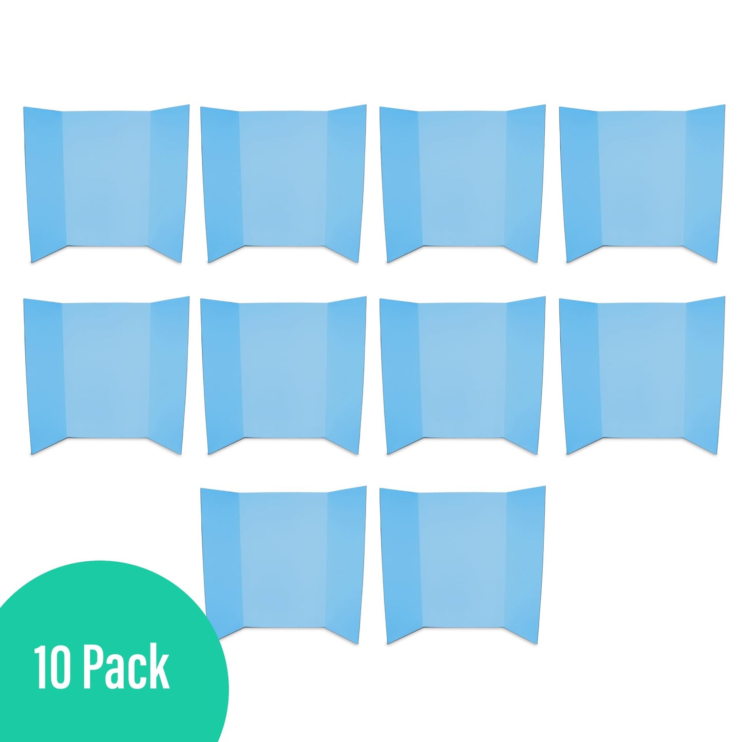 Flipside Products 36” x 48” Project Boards for Presentations, Science Fair, School Projects, Event Displays and Trifold Picture Board, Proudly Made in USA - Sky Blue - 10 Pack