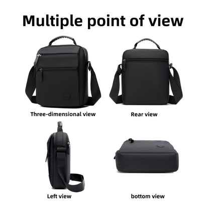 Yowenthra Small Messenger Bag for Men Women,Anti Theft Crossbody Shoulder Bag for Men Adjustable Strap Water Resistant (Black)
