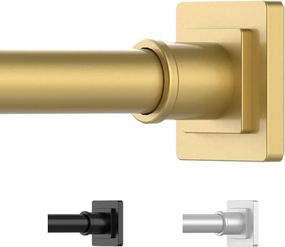 UIOSANRT Tension Shower Curtain Rod 31-92 Inches Non-Slip Shower Rod Tension Mounted No Drill Gold Shower Curtain Rods Spring Tension Rod for Windows Bathroom