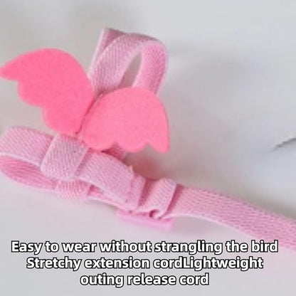 Pet Parrot Bird Harness and Leash, Adjustable Training Design Anti-Bite, Bird Nylon Rope with Cute Wing and Colorful Leash for Parrots Lovebird Cockatiel Conure Budgie (Purple with 236.2inch Leash,L)