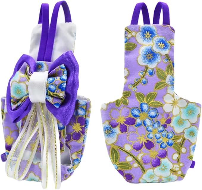 Bird Flight Suits Diapers, Parrot Flight Suits Diapers for Monk Parakeets, Cockatiels Flight Suits, Parrot Clothes, Bird Training Nappy Suit Liners Clothes (L, Purple-B)