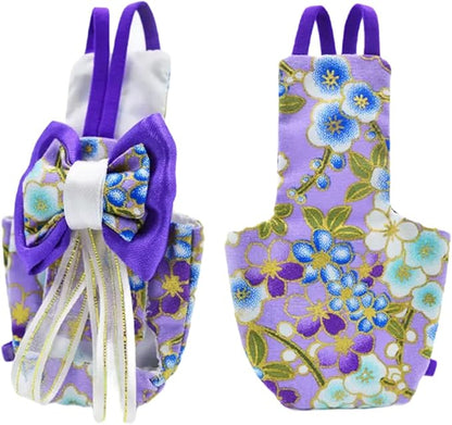 Bird Diapers, Parrot Flight Suits Diapers for Small & Medium Size Birds, Reusable Bird Wet Diaper, Purple, Size S