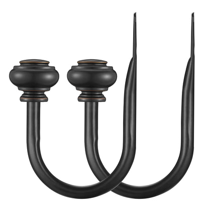 Vimayta Curtain Holdbacks 2pcs, Metal Curtains Tiebacks for Drapes Window Home Decoration, Matte Black
