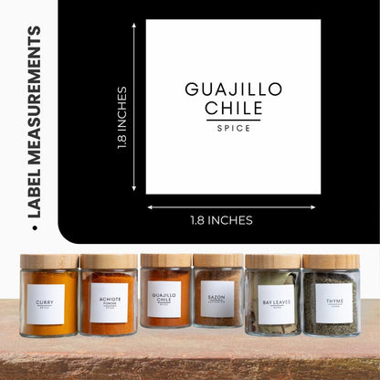 312 Spice Label Stickers Including Mexican Spices for Spice Jars, Storage Spice Organization and 120 Best by Labels for Kitchen Organization- Mexican Spice Collection (White, Square)