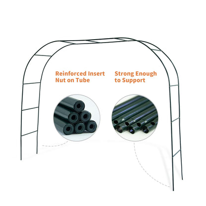 Mr.Ton Garden Arch Trellis for Climbing Plants Outdoor, Metal 7.8ft Arch Archway, Raised Garden Bed Arches, Wedding Arch, Green