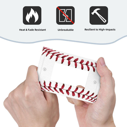 Spshian Outlet Covers Baseball Sports Cool Red White 1 Gang Light Switch Cover Plate Single Rocker Switch plate Covers Decorative Wall Plates Electrical GFCI Receptacle for Bathroom Bedroom Decor