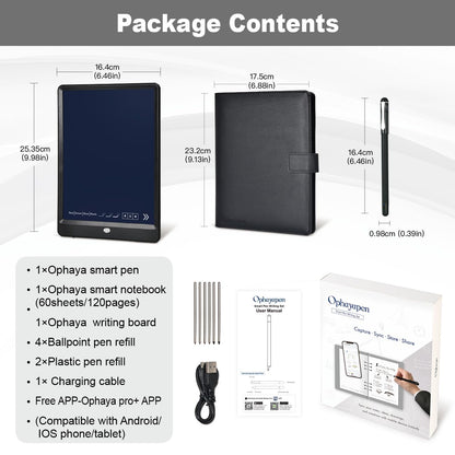 Smart Pen for Note Taking Set Real-Time Paper-to-Digital, Smart Digital Notebook with Pen for Meeting Class Creation, Convert to Text, Store, and Share Your Handwritten Notes via App(iOS/Android)