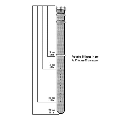 Archer Watch Straps - Classic Military Style Nylon Watch Bands (Khaki, 22mm)
