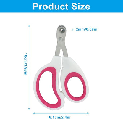 Cat Nail Clippers, Pet Nail Clippers, Cat Claw Trimmers, Suitable for Small Animals Such as Birds, Bearded Dragon, Hamsters, Rabbits, Hedgehogs, Ferrets, Chinchillas, Guinea Pigs (Dark Pink)
