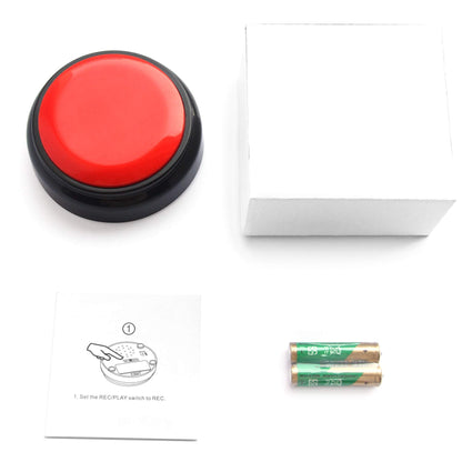Crsfoisr Recordable Sound Button - Pet Training Voice Recorder Buttons | 30-Second Custom Prank Sound Button for Gifts, Parties & Dog Commands Talking Answer Buzzers Funny Buttons (Battery Included)