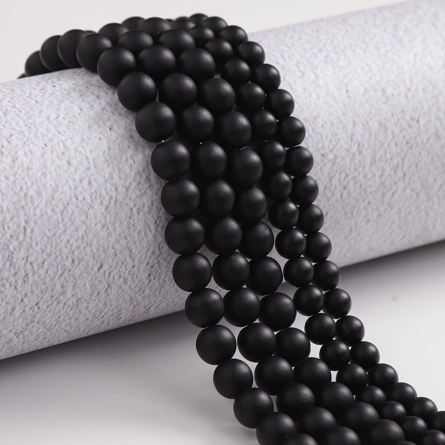 35pcs 10mm Natural Matte Black Onyx Agate Gemstone Beads Energy Healing Crystal Round Loose Stone Beads for Jewelry Making, DIY Bracelets Necklaces