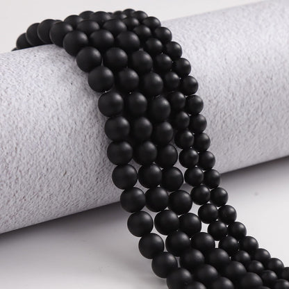 35pcs 10mm Natural Matte Black Onyx Agate Gemstone Beads Energy Healing Crystal Round Loose Stone Beads for Jewelry Making, DIY Bracelets Necklaces