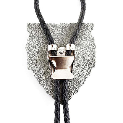 Popeoiuh Vintage Bolo Tie for Men Women Western Cowboy Leather Necktie Handmade Bolotie Cowboy Bull Head Shield Shape Bola Tie