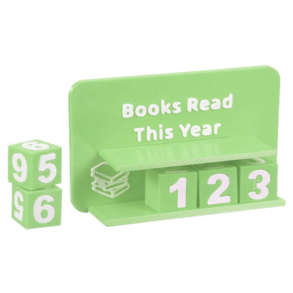 PATIKIL Books Read This Year Tracker, 3D Reading Challenge Counter Sign Library Bookshelf Decor Reading Challenge Number Up to 999 Books Gift for Reader Book Lovers Teachers, Light Green