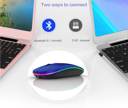 Bluetooth Wireless Mouse for Laptop mac MacBook ipad MacBook air MacBook pro pc Desktop Computer Windows Chromebook Notebook (Silver)