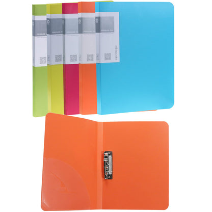 Acocony Punchless Binder with Clamp Letter Size Punchless Clamp Binder 8.5 x 11 Report Covers Plastic Vivid Multicolor Pack of 5