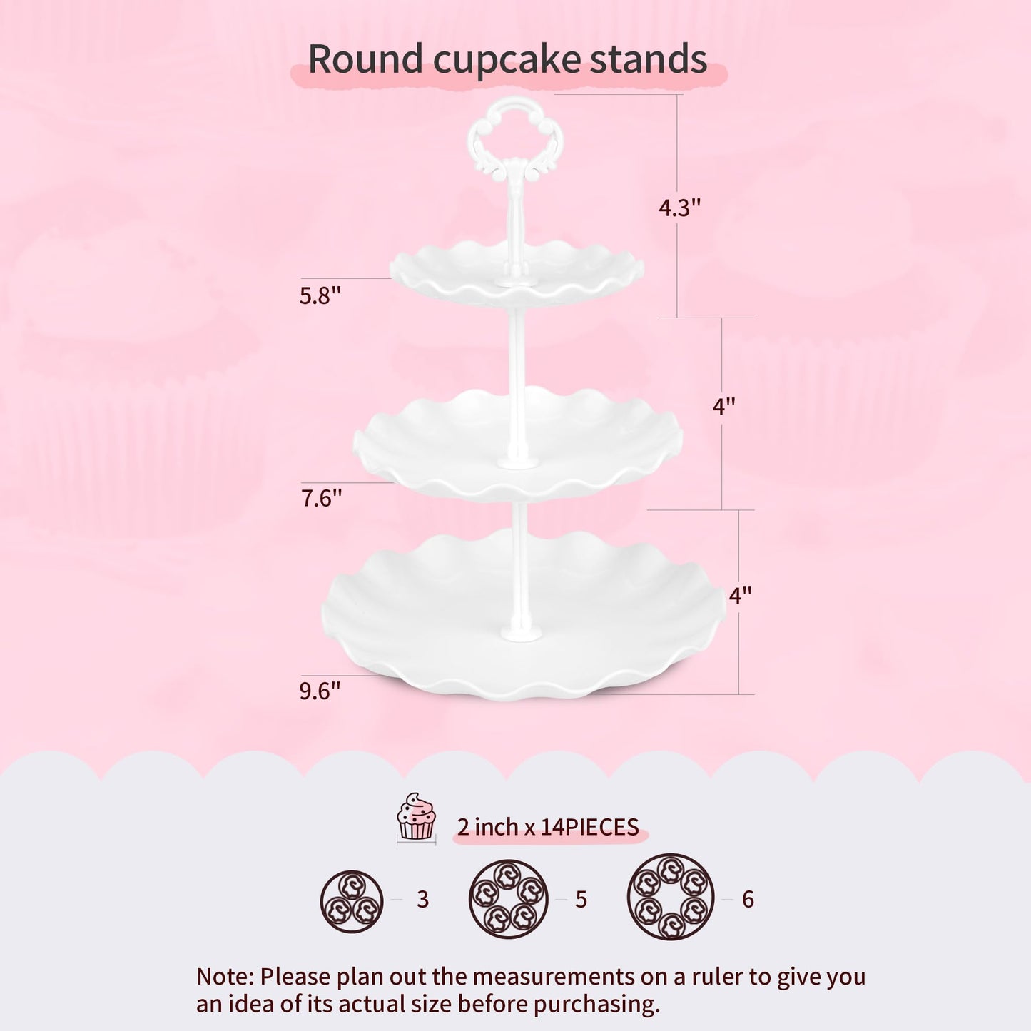 Pack of 11 NWK Cake Stand Set, with 3 x Two-Tier and 3 x Three-Tier Cupcake Stands, 4 x Appetizer Trays, 1 x Tablecloth for Birthday Bridal Baby Shower Party (White)
