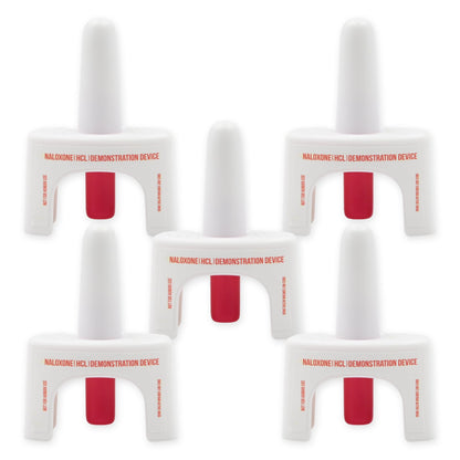 Training Device for Naloxone Nasal Spray | for Use in First Aid Training for Opioid Overdose | Reusable | Includes Two Nasal Spray Training Devices & Instructions (Pack of 5) | Contains NO Medication