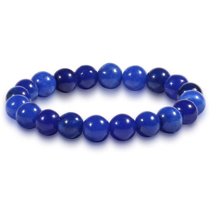 RUIQLXHANG Natural Stretch Lapis Lazuli Bracelet 10mm Healing Crystal Beads Bracelet for Women Men Energy Quartz Chakra Jewelry Meditation Emotion Control Stress & Anxiety Relief Bracelet
