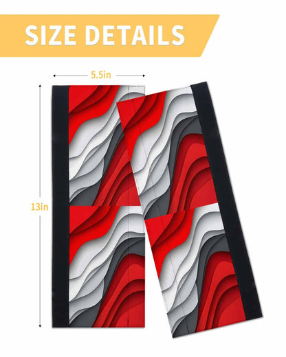 Red Black White Refrigerator Door Handle Covers Set of 2 for Dishwasher Microwave Oven Fridge Stove Appliance Door Handles,Abstract Geometric Grey Beach Stripe Washable Kitchen Bathroom Decor
