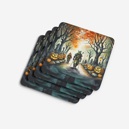 Caroline's Treasures Orcs Spooky Halloween Foam Coaster Set of 4 Cup Coasters for Indoor and Outdoor, Coaster for Tabletop Protection, Anti Slip, Mouse pad Material