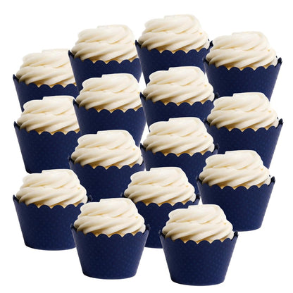 Dress My Cupcake Navy Blue Cupcake Liners 50-Pack Graduation Standard Size Blue Cupcake Wrappers, Weddings, Baby Showers, and Birthday Parties, Elegant Dark Navy Paper Muffin Cups