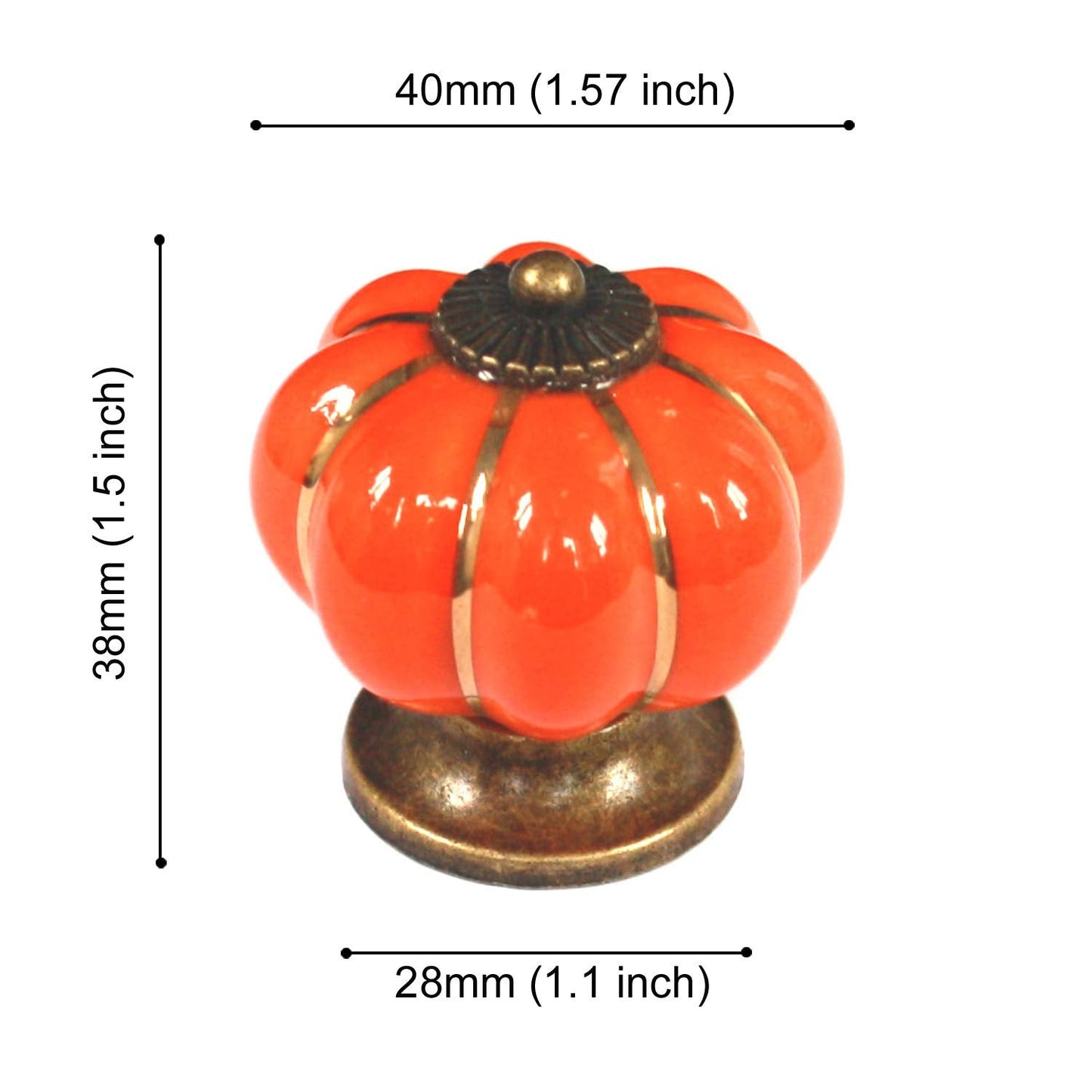 HUAMULAN 8PCS Ceramic Cabinet Knobs Pumpkin Drawer Door Cupboard Dresser Pull Handles for Kitchen Kids Child Room Wardrobe Closet