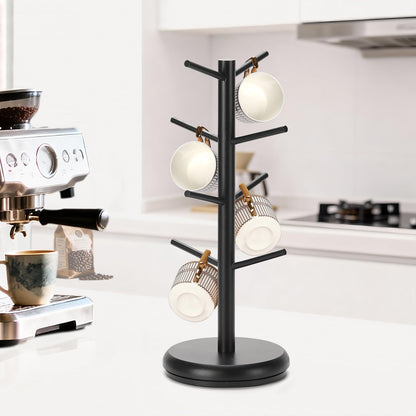 BAMBANG Mug Holder, 360° Rotating Mug Tree Holds 8 Coffee Cups, Space Saving Mug Rack with Stable Base for Kitchen Coffee Bar