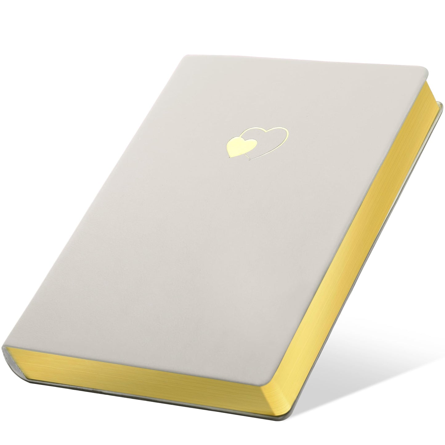 CAGIE Lined Journal Notebook for Women and Girls 256 Pages Cute Diary with Heart-Shaped Leather Journals for Writing A5 Soft Cover Notebooks for Work School (05 Moon Ash, A5)