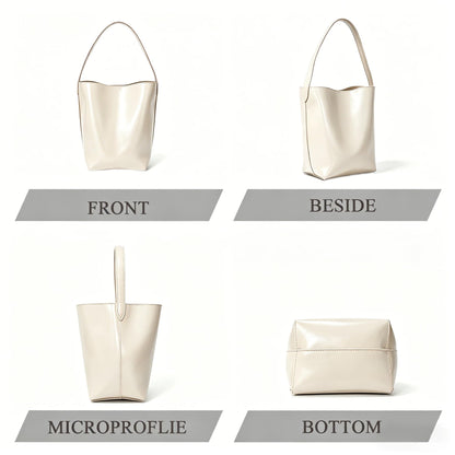 Bucket Bags for Women,Glossy Leather Bucket Purse,Small Tote handbag for Work Travel Daily