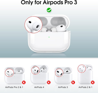 for AirPods Pro 3 Case, Leather Cute Full Body Shockproof Protective Cover for AirPods Pro 3nd Generation Case for Women Men, Drop Protection (A)